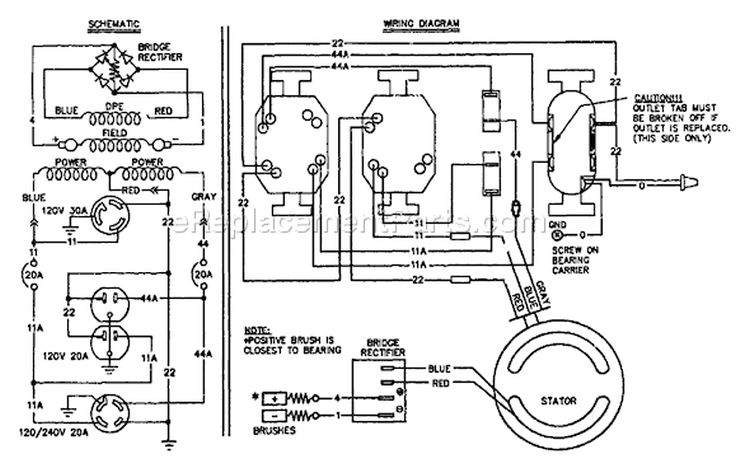 Page B Diagram and Parts List for 8973-3 S4002 Briggs and Stratton Generator